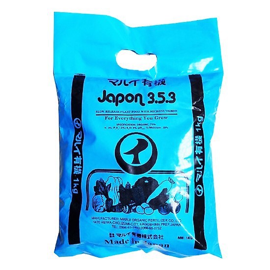 JAPAN 3.3.3 gói 1kg - Phân hữu cơ Nhật dạng viên nén dài, đậm đặc và tan chậm vimax