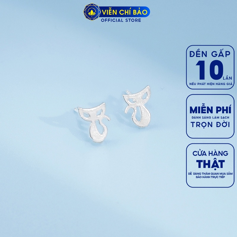 Bông tai hồ ly chất liệu bạc 925 thời trang phụ kiện trang sức nữ thương hiệu Viễn Chí Bảo E061