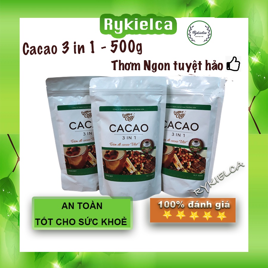 Bột Ca cao Nam Trường Sơn 3 in 1 hàng chuẩn,dùng để uống,làm bánh,trân châu,tốt cho sức khoẻ,hoàn toàn tự nhiên - 500g