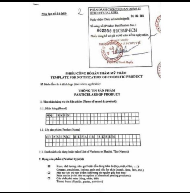 SERUM THAY DA NHÂN SÂM MQ SKIN( KHÔNG SƯNG) | BigBuy360 - bigbuy360.vn