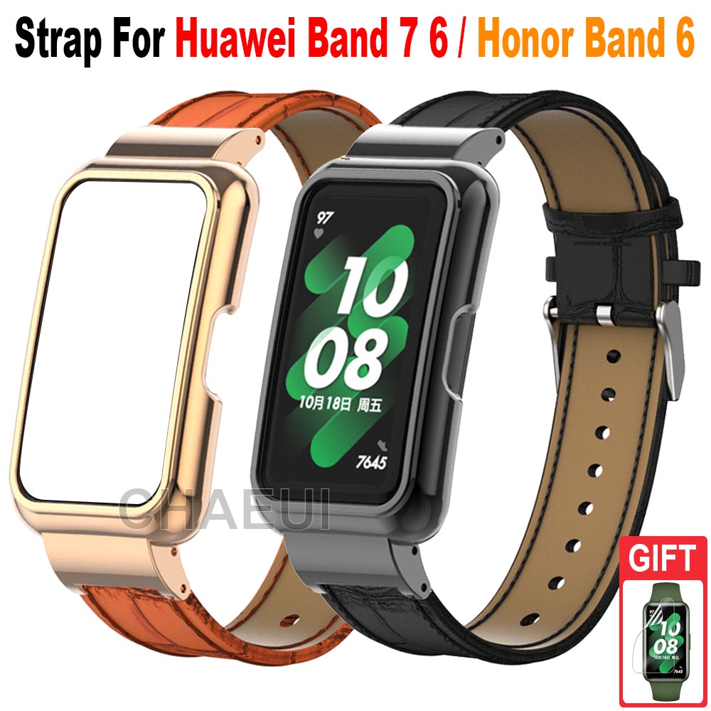 Dây Đeo Bằng Da Thay Thế Cho Đồng Hồ Thông Minh Huawei Band 7 6 / Honor Band 6