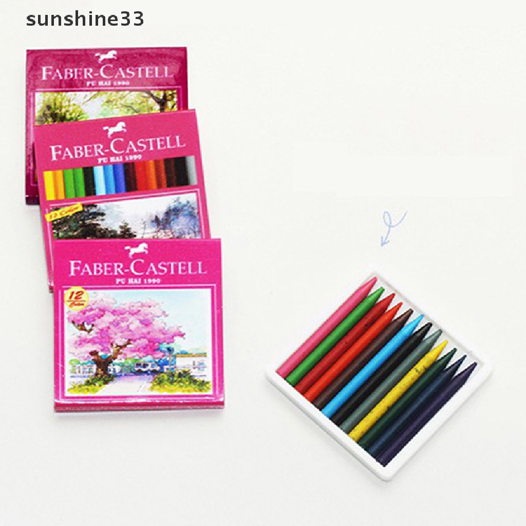 Mô hình hộp bút sáp 13 màu trang trí nhà búp bê 1:12