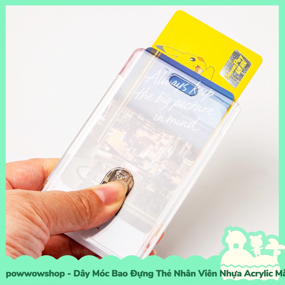 [Sẵn VN - Hỏa Tốc] Dây Móc Bao Đựng Thẻ Nhân Viên Nhựa Acrylic Mẫu Colorful Unicorn Bottle