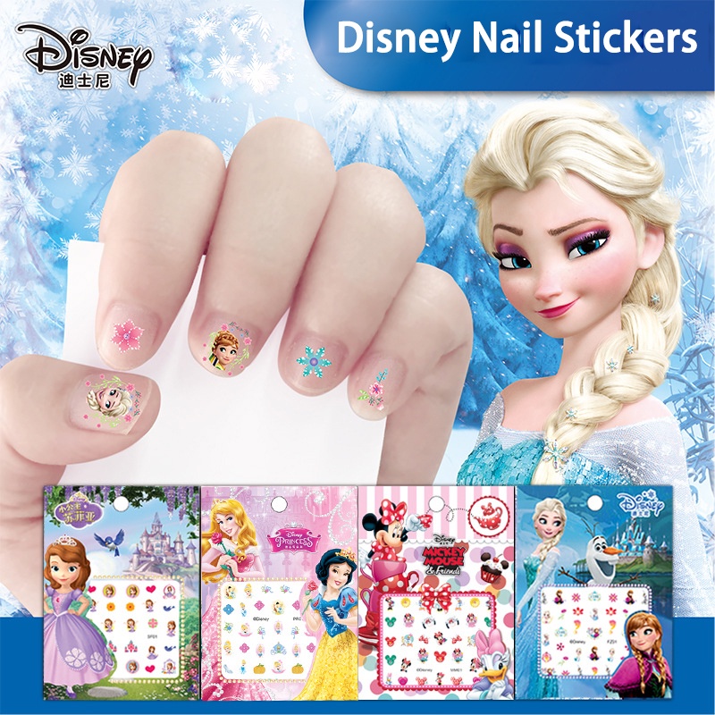 Bộ 5 Miếng Dán Móng Tay Hình Công Chúa Disney Dễ Thương Cho Bé