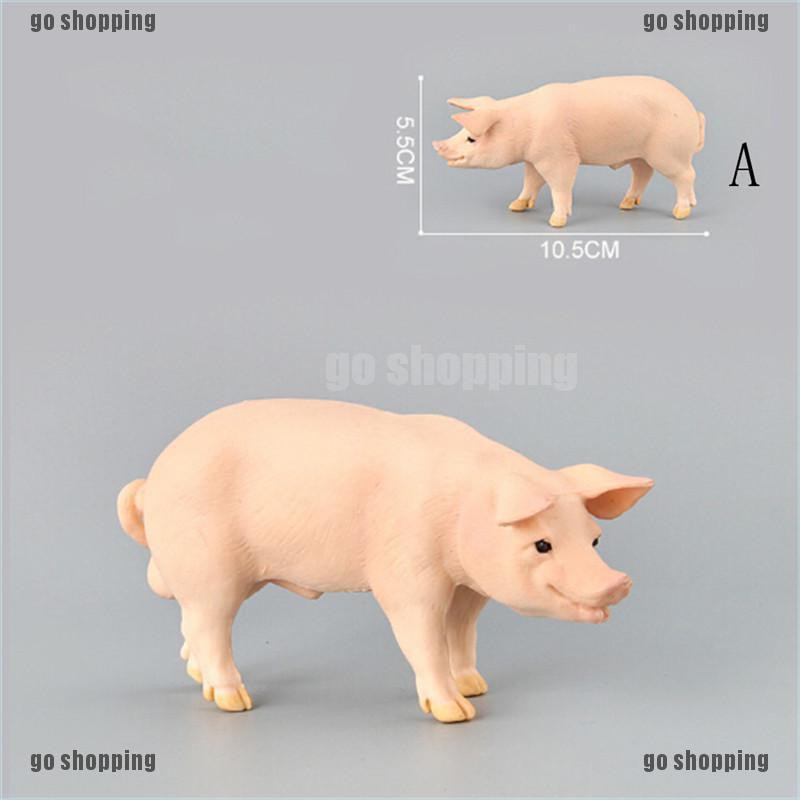 {go shopping}Simulation Animal Pig Model Toy Figurine Decor Plastic Animal Model Kids Gift