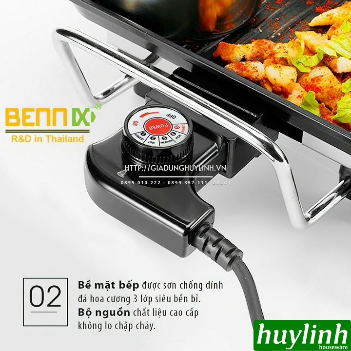 [Mã ELHAMS5 giảm 6% đơn 300K] Bếp - vỉ nướng điện Bennix BN-11ELG - 1500W