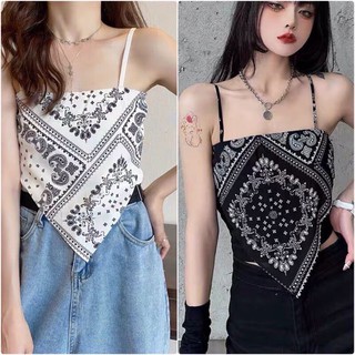 Áo 2 dây thun nữ thổ cẩm , áo yếm thổ cẩm 2 màu - snstore
