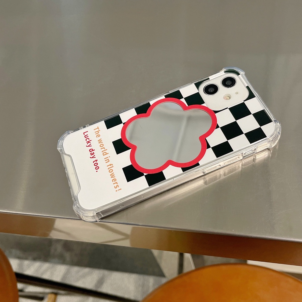 Ốp lưng iphone Ốp Điện Thoại Silicone tpu Có Gương Cho Iphone 11ProMax 12ProMax 14pro Plus Xr Xs Max 14pro 8 Plus Se 2020 13ProMax 13MINI 14 Dinuo case