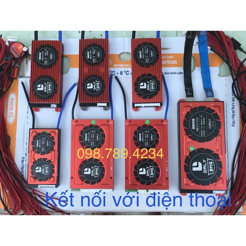Mạch BMS DALY 48V/60V/72V bảo vệ pin sắt, lipol, kết nối điện thoại