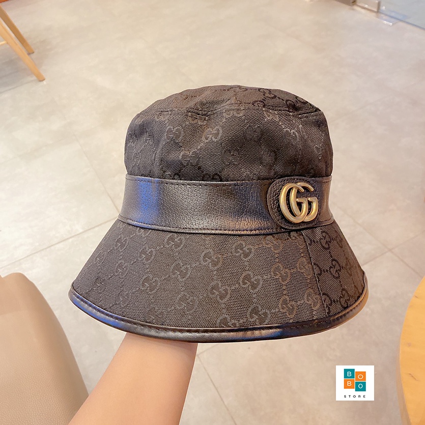 Mũ bucket gucci classic phối da - phong cách sang trọng - thời thượng