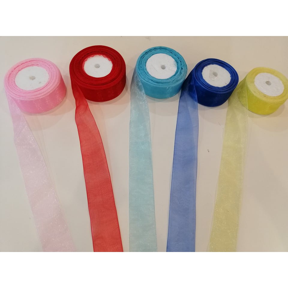 Ruy băng voan 4cm đẹp nhiều màu trang trí, làm nơ, gói quà, phụ kiện handmade