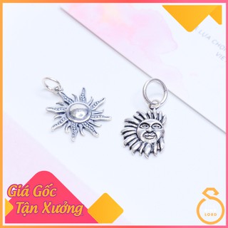 Charm bạc Thái 925 kiểu charm treo họa tiết mặt trời | Tặng kèm dây thun lụa chuyên dụng xỏ vòng tay