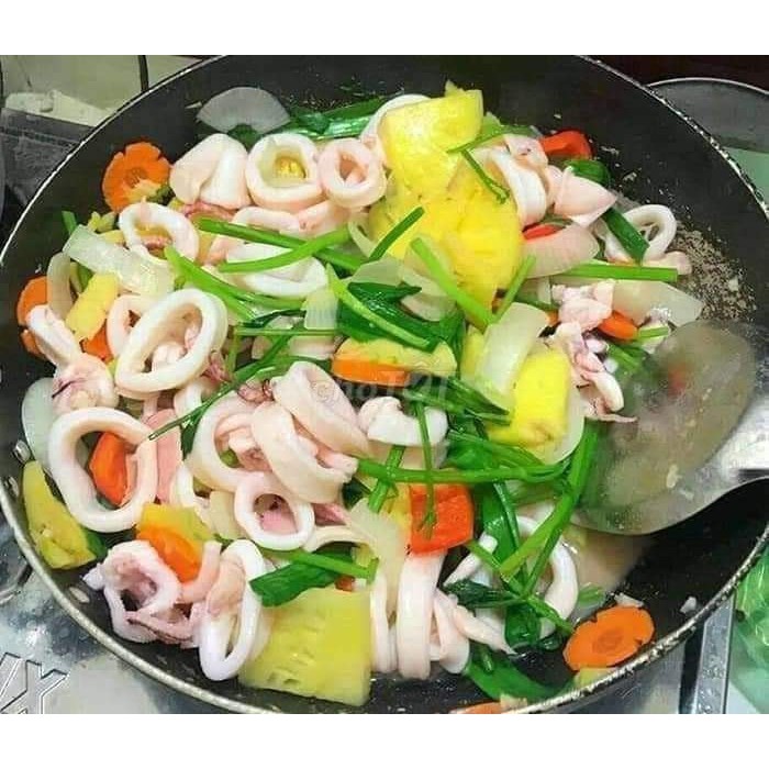 Mực khoanh hấp sơ túi 1kg