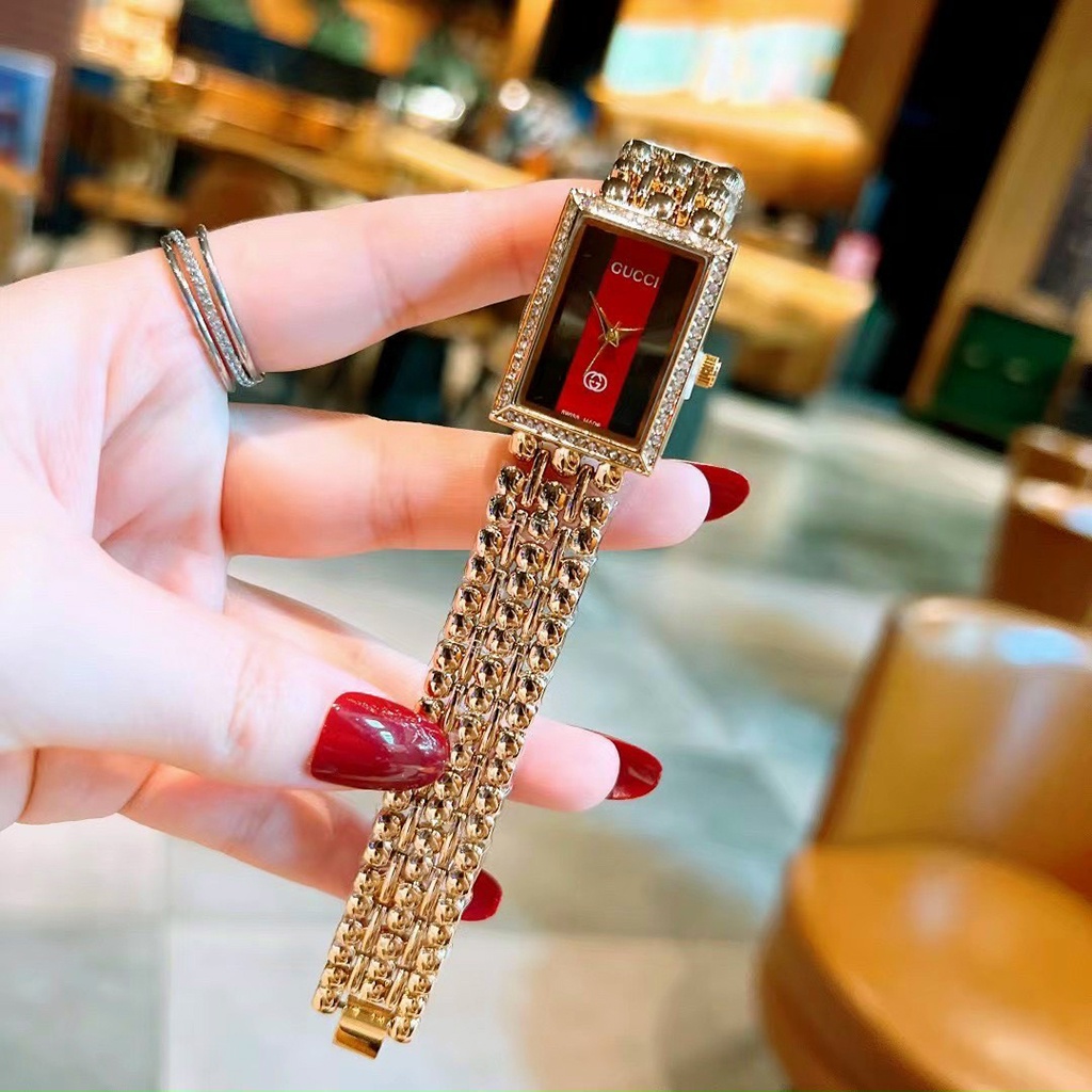 Đồng hồ nữ Gucci mặt chữ nhật dây thép không gỉ sang trọng tinh tế - bảo hành 12 tháng