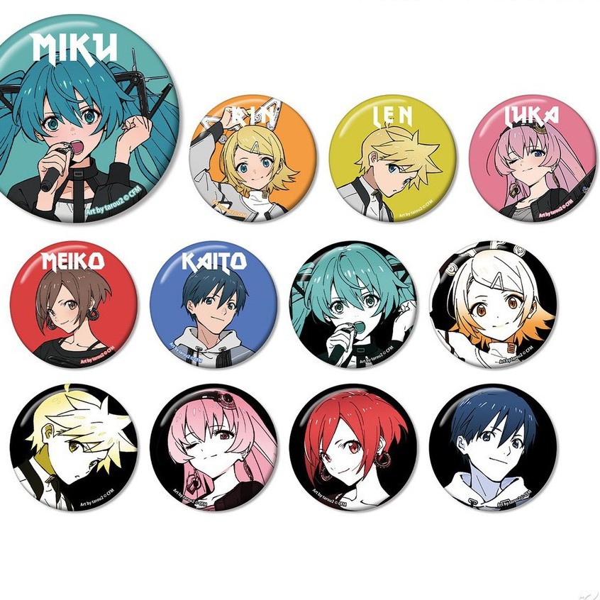 ( 1c ) Huy hiệu cài áo in hình HATSUNE MIKU RIN LEN pin cài áo m01