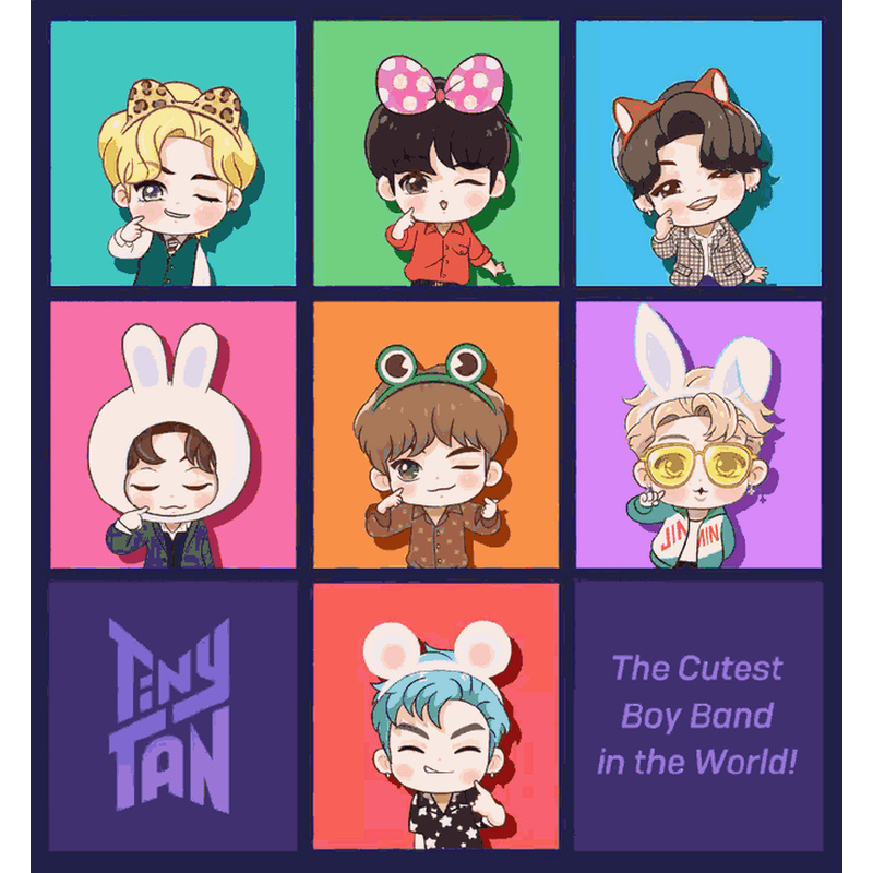 Bộ tranh đính đá 5d họa tiết hoạt hình bts độc đáo kích thước 30x30cm diy dùng trang trí nhà cửa