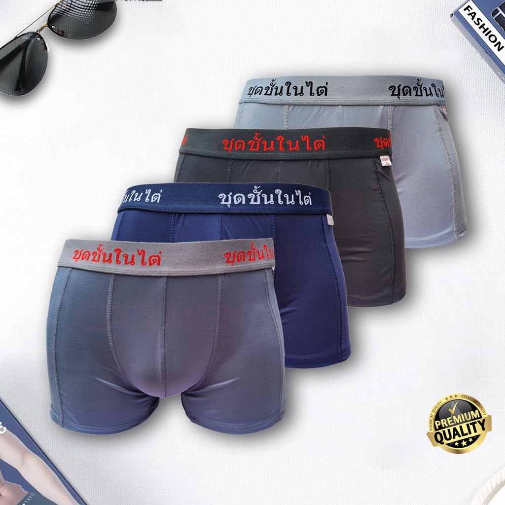 Combo 2 Quần Lót Nam Boxer Thun Lạnh CITYMEN Lưng Thái Cao Cấp, Sịp Đùi Co Dãn 4 Chiều Và Thấm Hút Tốt