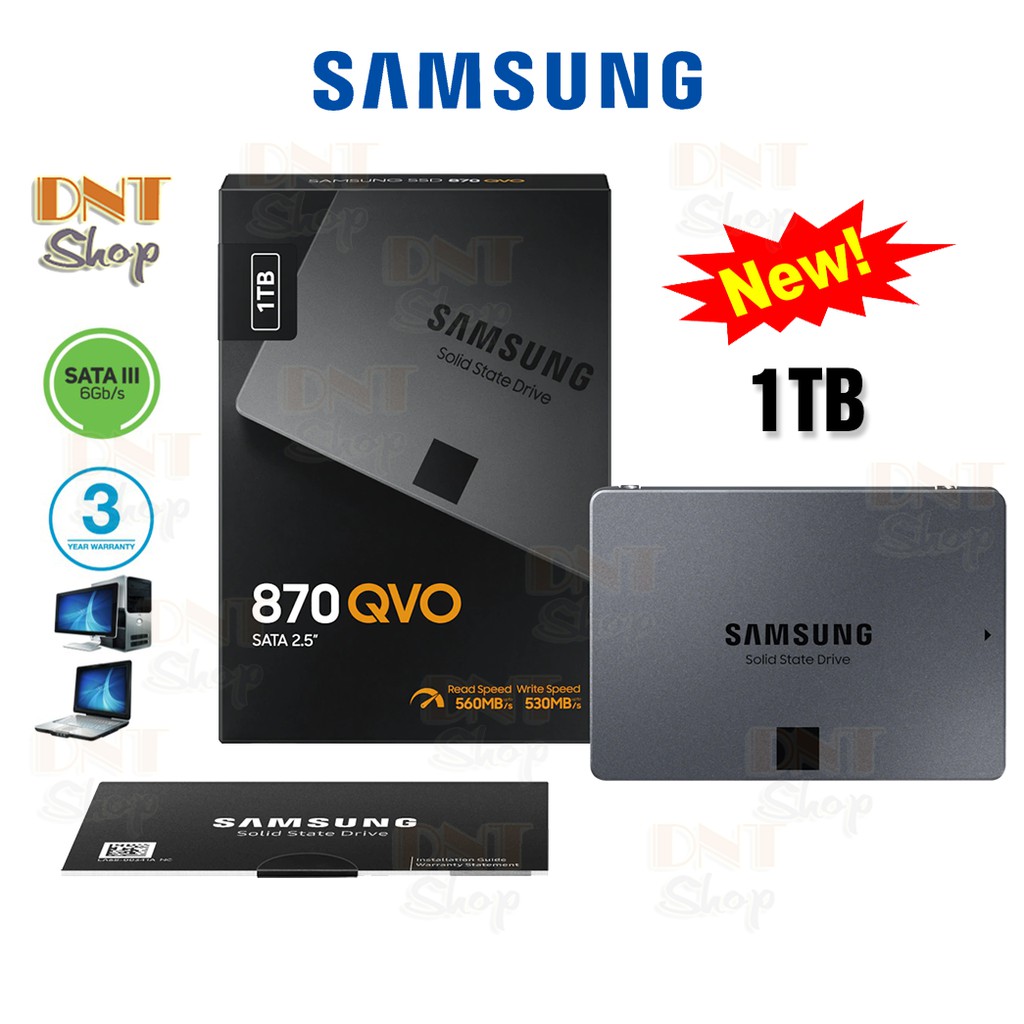 [Mã ELMS05 giảm 5% đơn 300k]Ổ cứng SSD Samsung 870 QVO 1TB 2.5-Inch SATA III - BH 3 Năm 1 Đổi 1