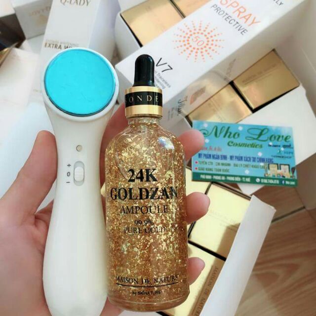 Combo Sirum vàng 24k +máy massa + gen lột mụn