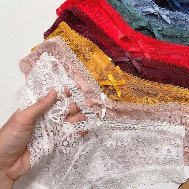 QUẦN LÓT REN SIÊU ĐẸP CAO CẤP - Quần lót nữ nửa mông đẹp gợi cảm giá rẻ dễ thương màu trắng đen đỏ hồng vàng xanh | BigBuy360 - bigbuy360.vn