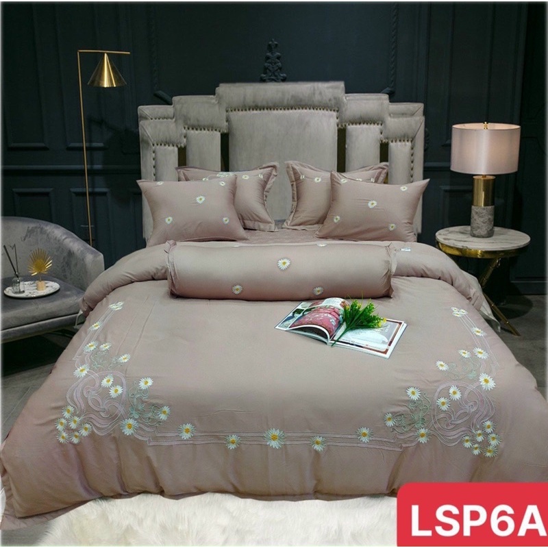 bộ chăn ga gối pyeoda lụa thêu