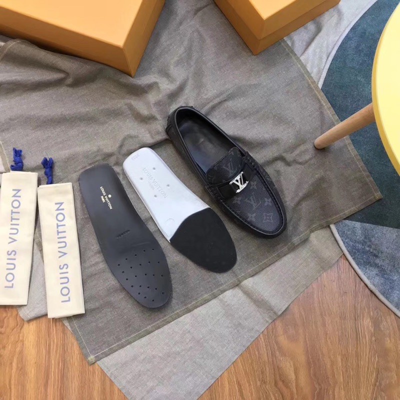 [Full box] Giày lười nam hàng hiệu,đế bệt- mã LV15
