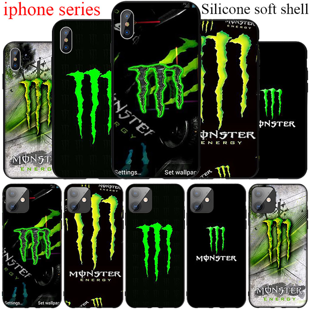 YN95 Monster Energy Silicone Case Soft Cover iPhone 5 5s 6 6s 7 8 Plus X XR XS Max SE 2020