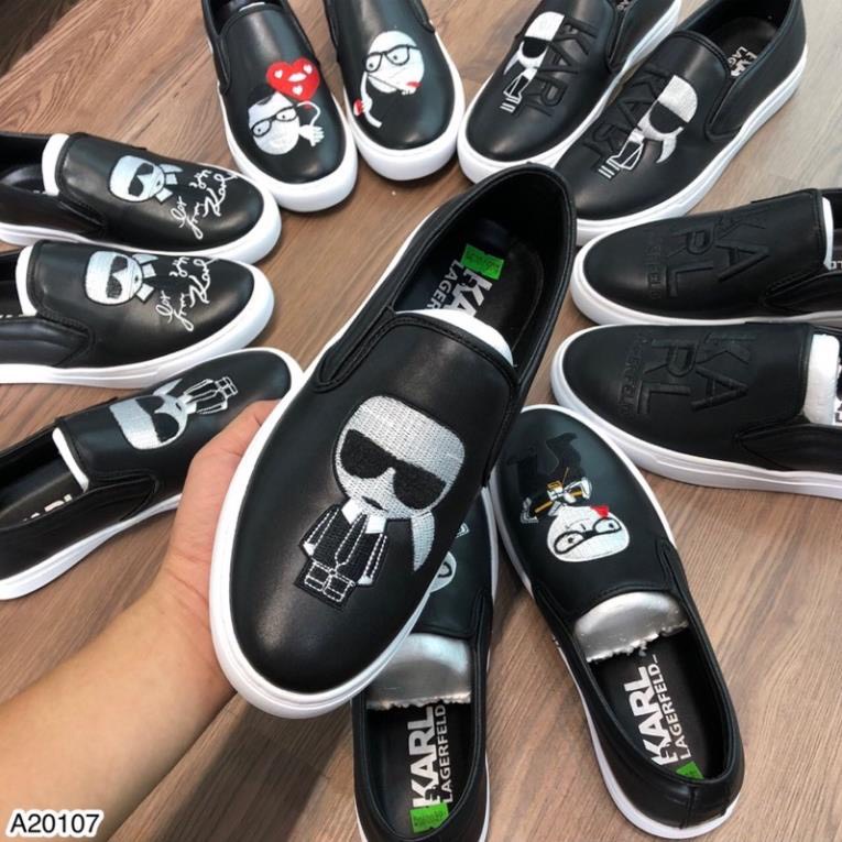 Giày Slipon Thêu Hình Logo Karl Thời Trang Nam Hot Trend 2022