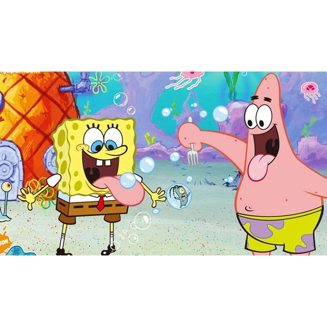 Bong Bóng Nhôm Hình SpongeBob SquarePants and Pieta Trang Trí Tiệc Sinh Nhật Cho Bé