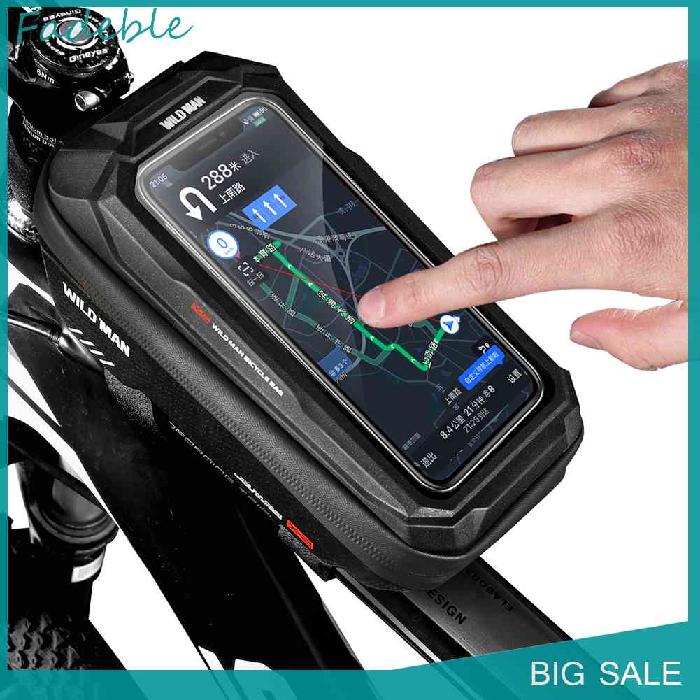 Túi Ống Cứng Chống Thấm Nước Có Ngăn Đựng Điện Thoại Cảm Ứng Màn Hình Cho Xe Đạp Ốp