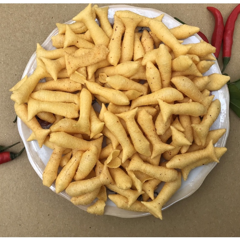 Sỉ bịch 1kg Bim bim snack cá phồng giòn tan, Bim bim hình cá ăn liền đồ ăn vặt 1k