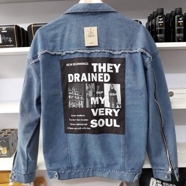 Áo KHOÁC JEAN Nam Đắp Hình THEY DRAINED from rộng (HÌNH THẬT) Chiwawa shop