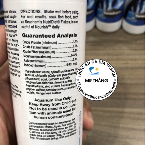 Seachem Nourish : Bổ sung vitamin và axitamin cho tất cả các dòng cá cảnh.