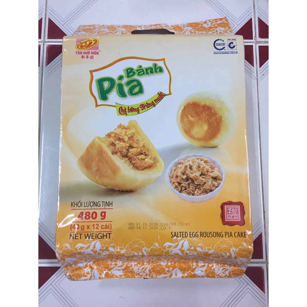 [HÀNG MỚI RA LÒ] Bánh Pía Kim Sa Tân Huê Viên Vị Chà Bông Trứng Muối Túi 480gr