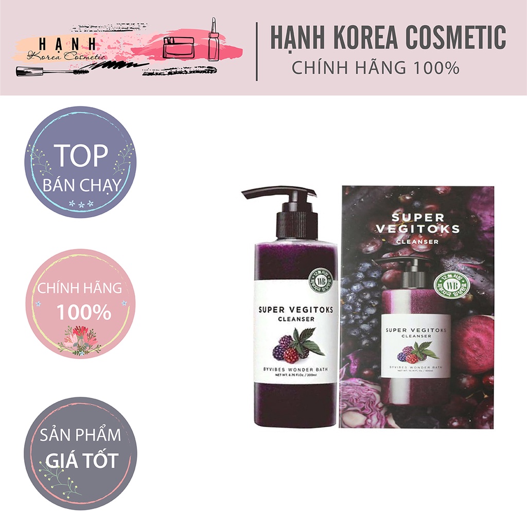 Sữa rửa mặt rau củ thải độc super vegitoks cleanser màu tím