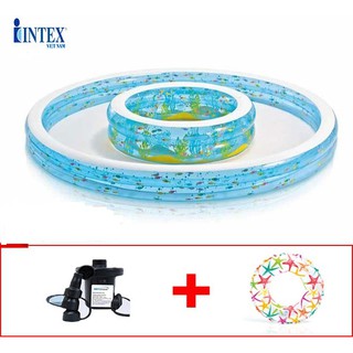 BỂ BƠI PHAO 2 VÒNG CÓ VÒI PHUN MƯA INTEX 57143