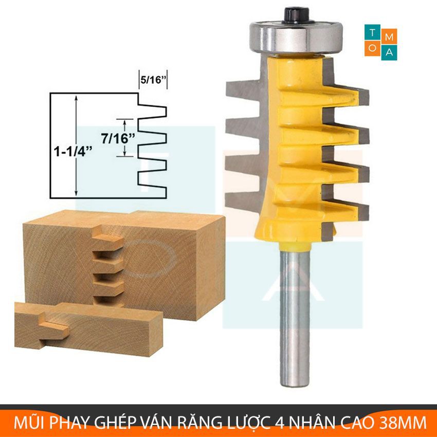 MŨI PHAY GHÉP VÁN RĂNG LƯỢC 4 NHÂN CAO 38MM