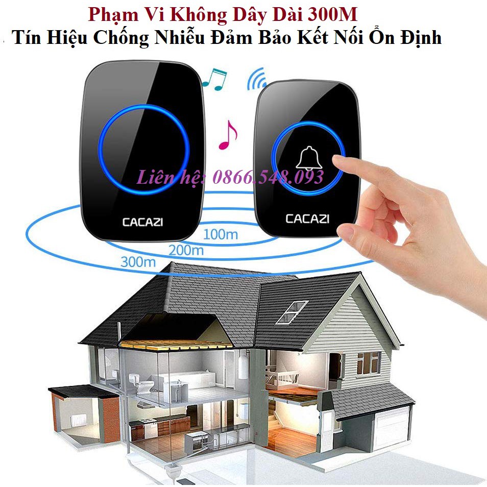 Chuông cửa không dây CACAZI A10 khoảng cách 300M ( loại 1)