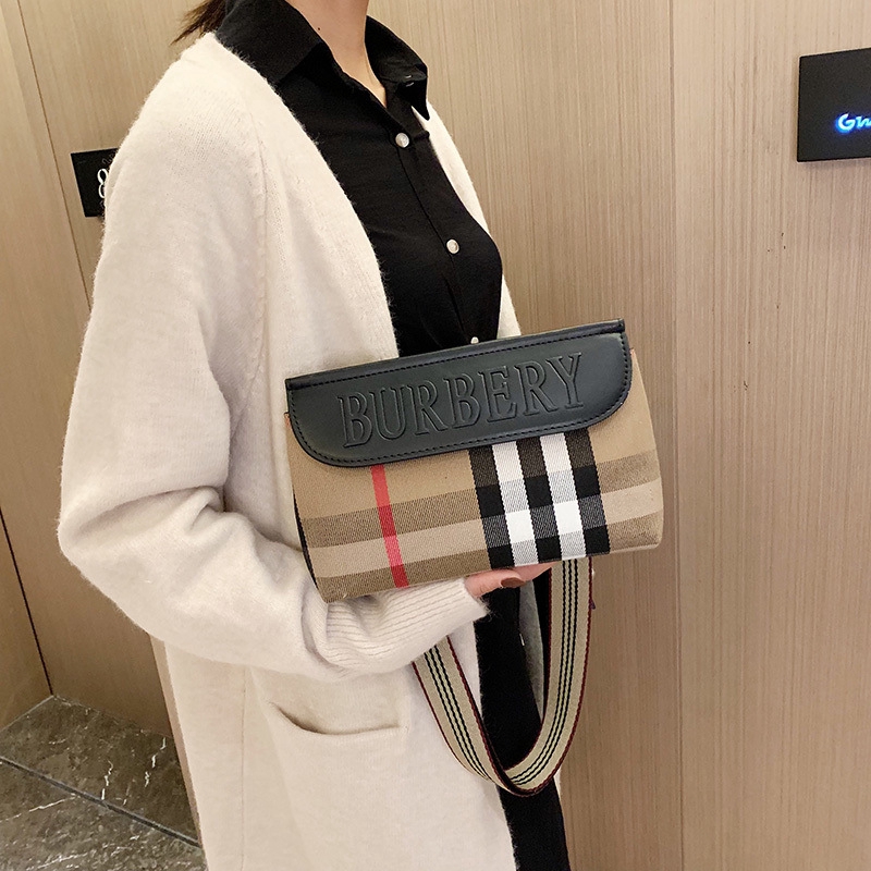 Túi xách dây đeo vai sọc caro thời trang cho nữ