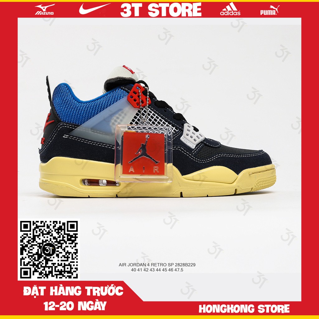 GIÀY SNEAKER MÃ SẢN PHẨM_ Union LA x Air Jordan 4 Retro "Off Noir" NHIỀU MÀU PHONG CÁCH FULLBOX + FREESHIP TOÀN QUỐC