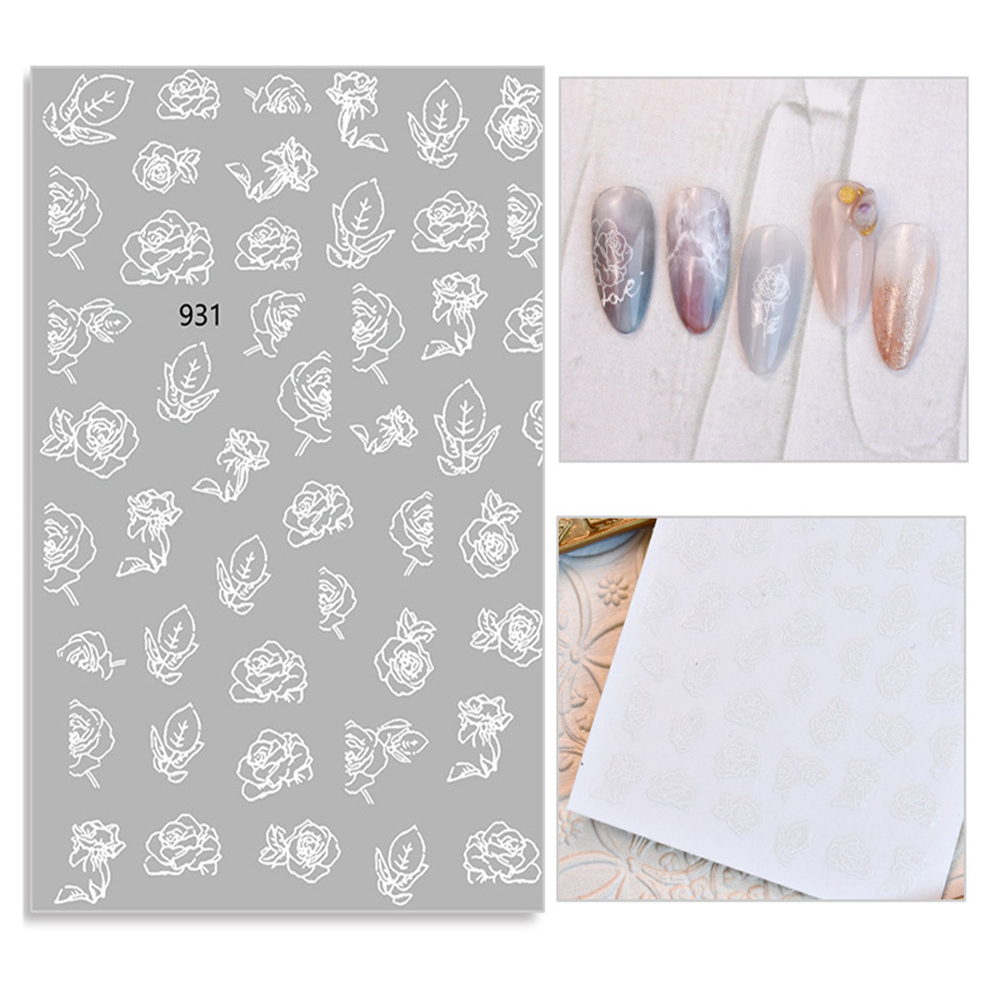 Nhãn dán móng 3D hình hoa hồng