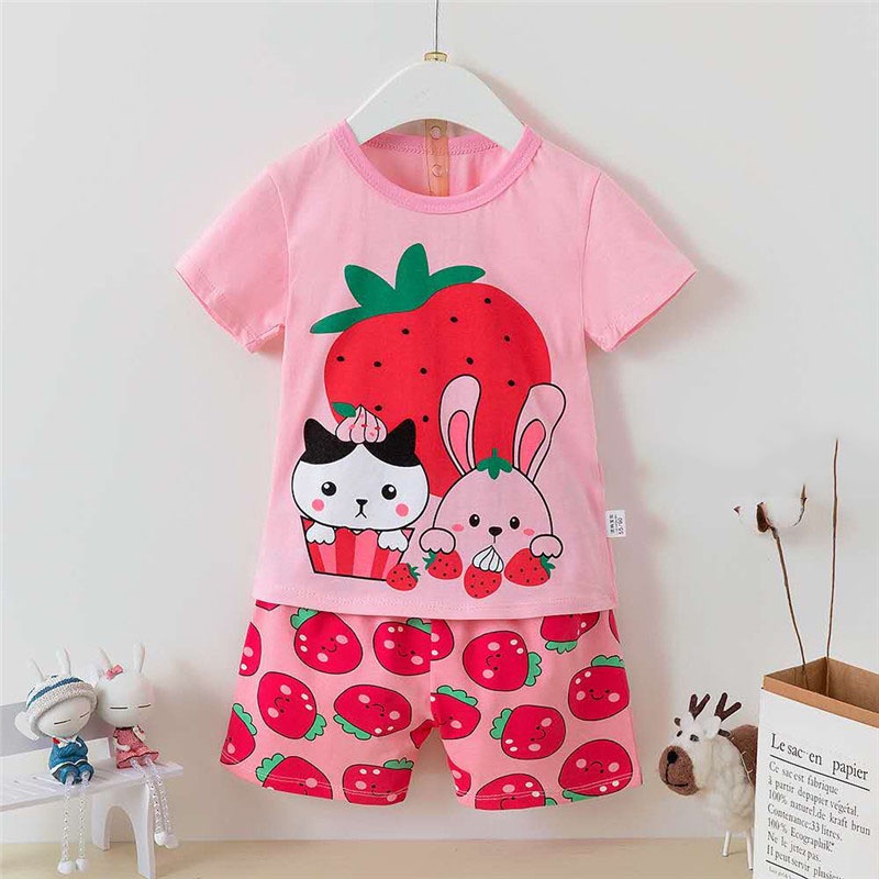 Bộ quần áo bé gái DAHANAKids, Bộ cộc tay bé gái 2-6 tuổi chất thun cotton mềm mái cho bé thoải mái vận động