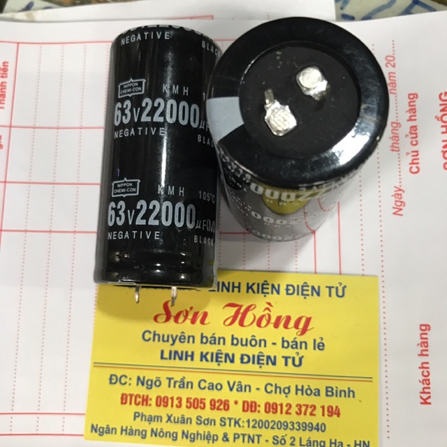 2 Tụ lọc nguồn 22000uf 63V