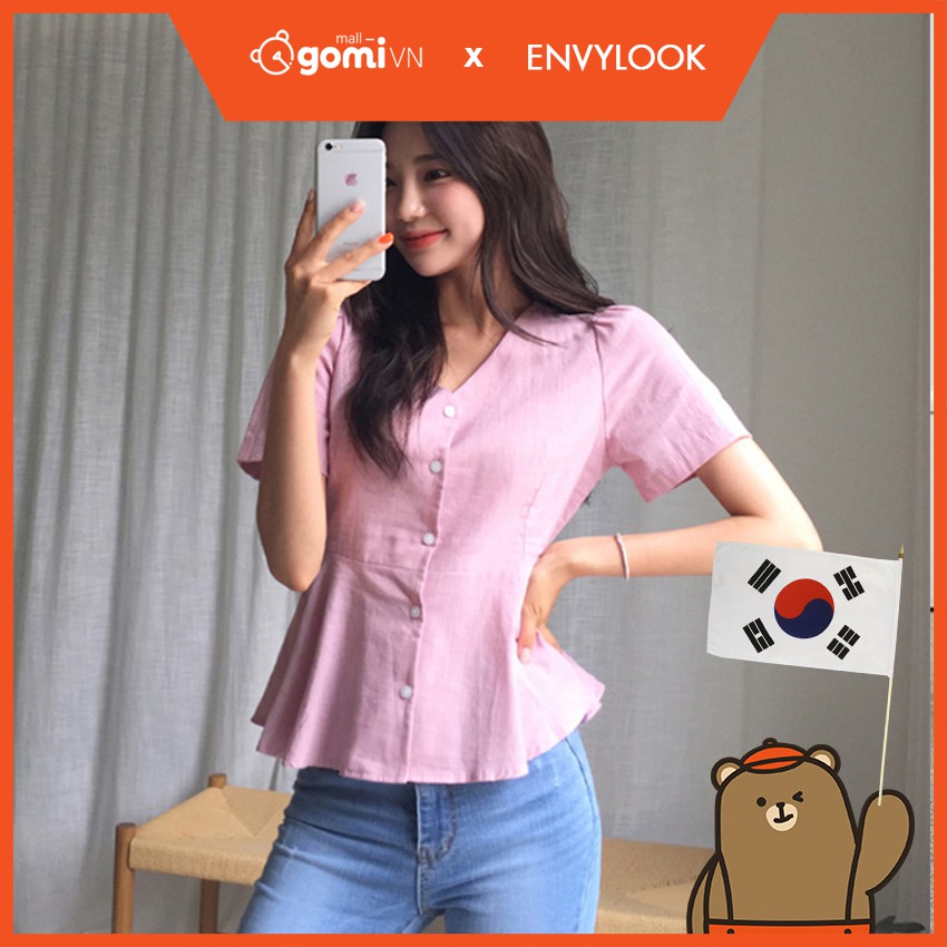 Áo Sơ Mi Nữ Vai Bồng Wave ENVYLOOK Wave Blouse GomiMall