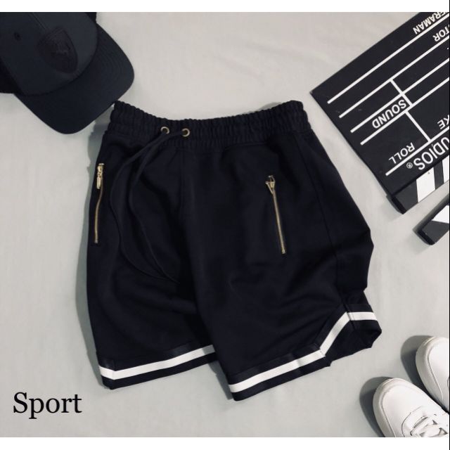 Quần short thể thao nam túi có dây kéo