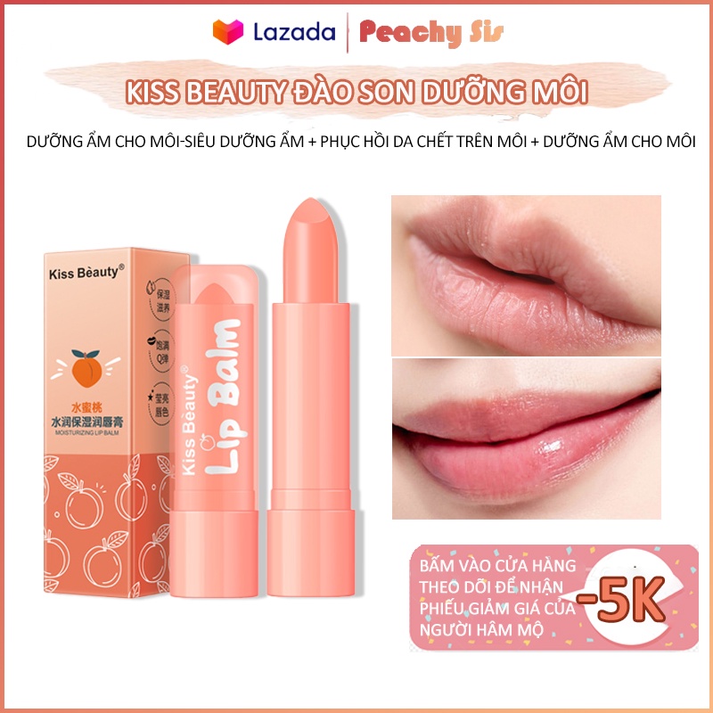 KISS BEAUTY Đào Son dưỡng môi đổi màu -Siêu dưỡng ẩm, giữ ẩm cho môi, khắc phục tình trạng viêm môi KB-RCG02