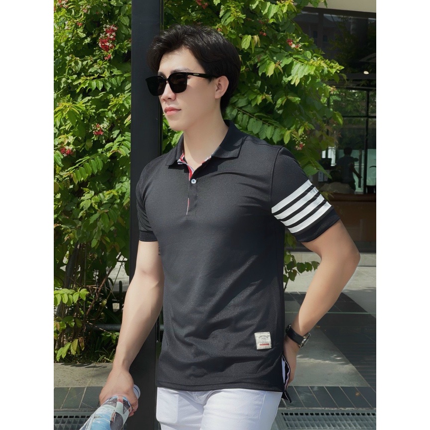 Áo thun cá sấu nam phối màu, áo thun polo nam có cổ thời trang vải mềm mịn, thấm hút tốt - HK239