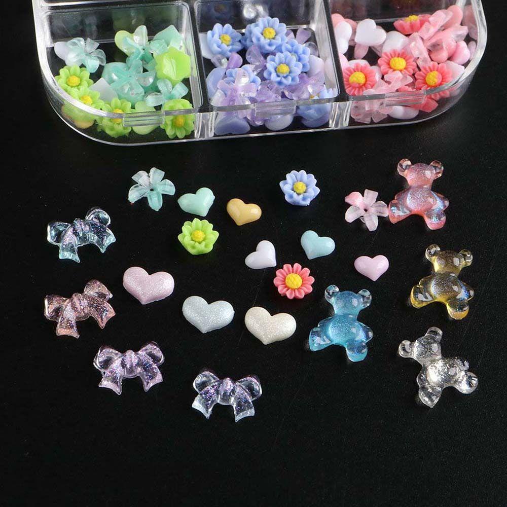 Phụ Kiện Trang Trí Móng Tay Hình Hoa Trái Tim Thời Trang Phong Cách Hàn Quốc