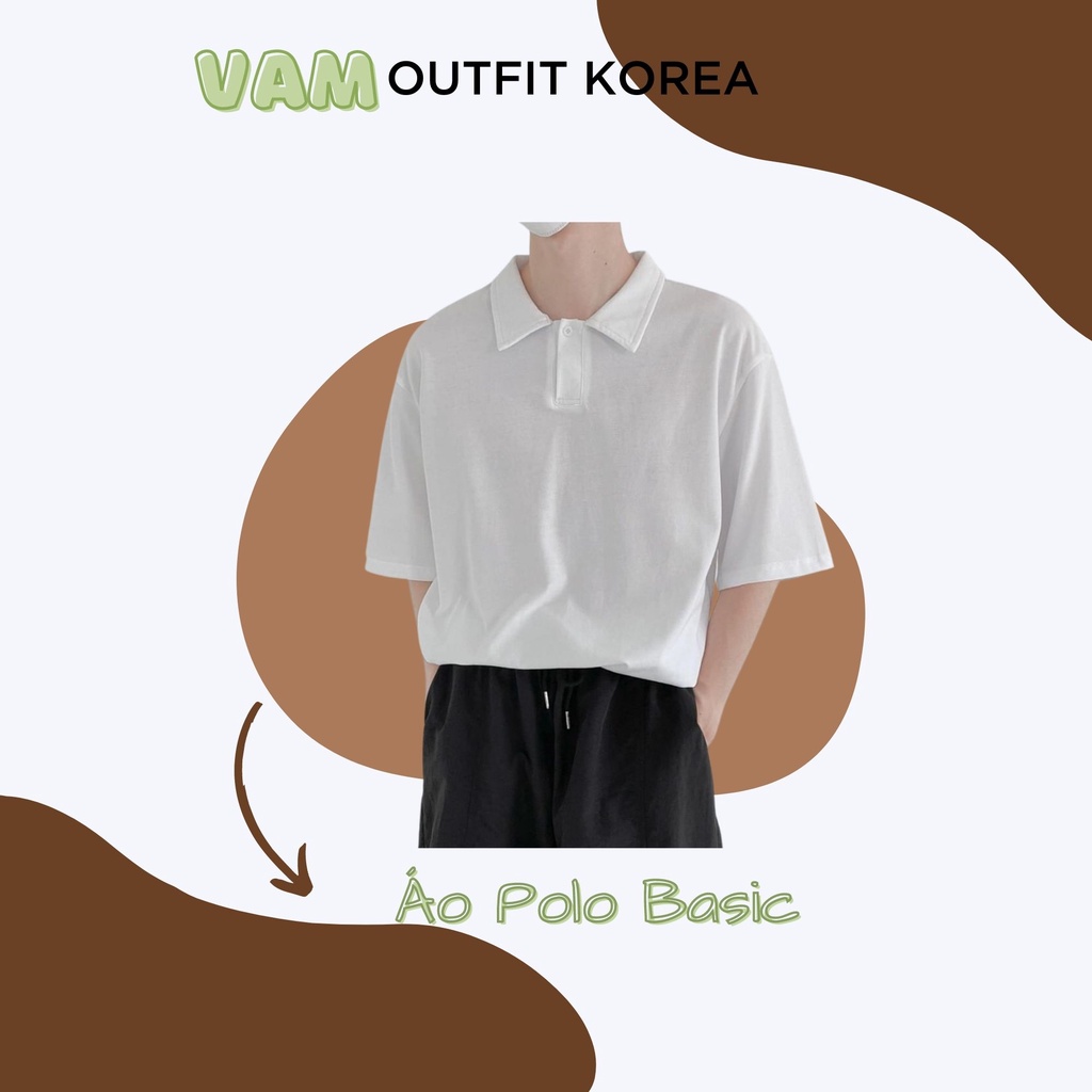 (Ảnh thật VAM) Áo Polo chất cotton tàu thiết kế đơn giản, phong cách Hàn quốc trẻ trung (hàng nhập)