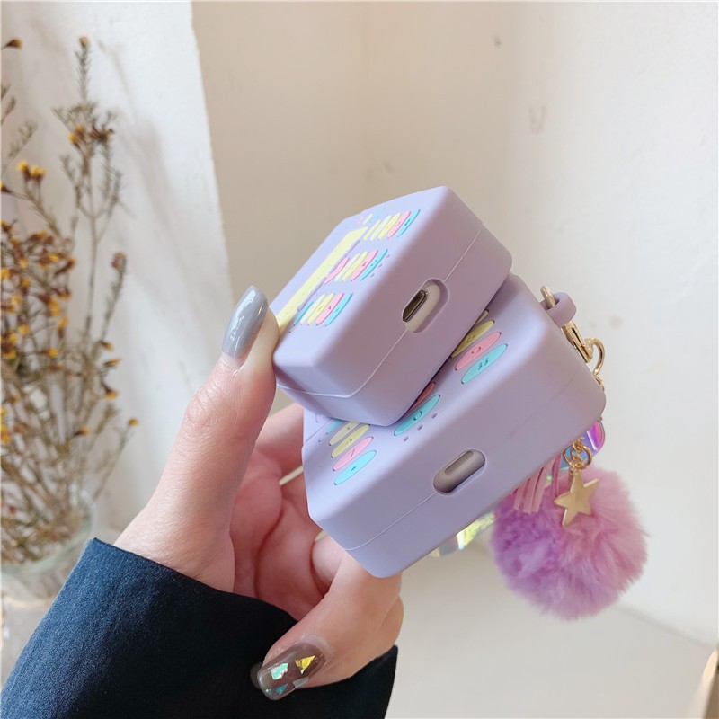 Apple Airpods 1/2 Airpods Pro Màu tím Điện thoại bằng silicon mềm Vỏ tai nghe bằng silicon | BigBuy360 - bigbuy360.vn